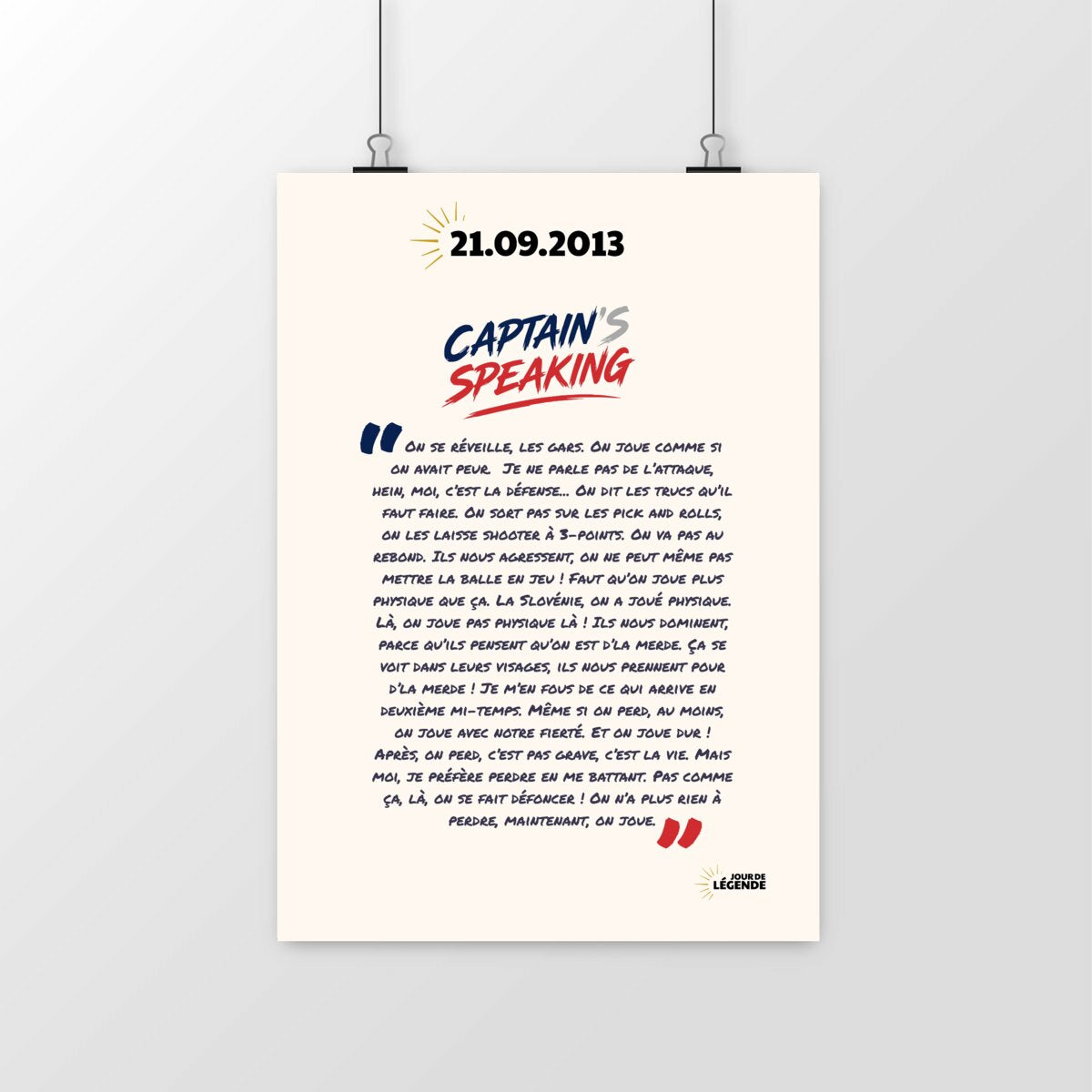 Affiche - Captain's Speaking - portrait