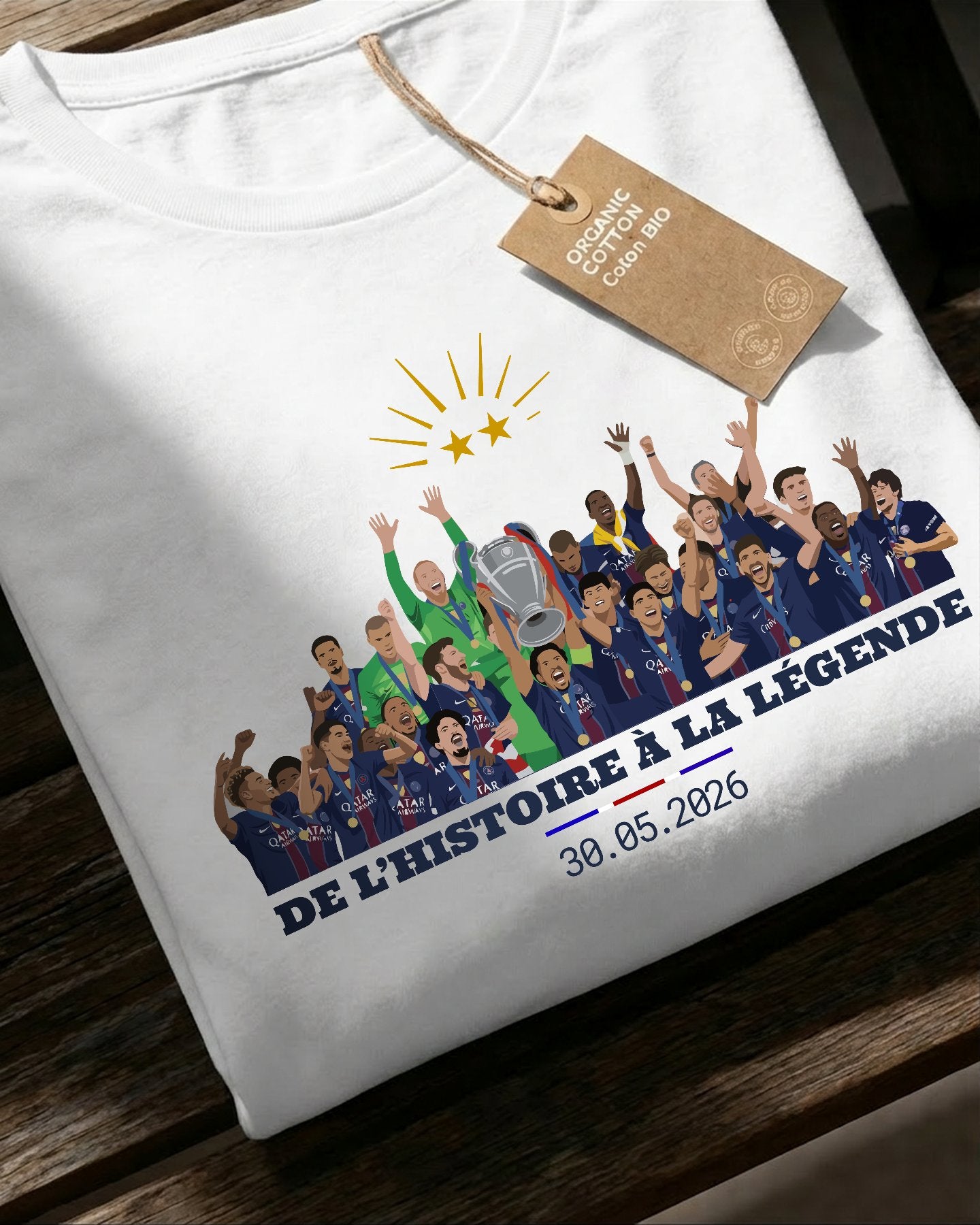 De l'histoire à la légende - T-shirt_blanc_packshot_ia