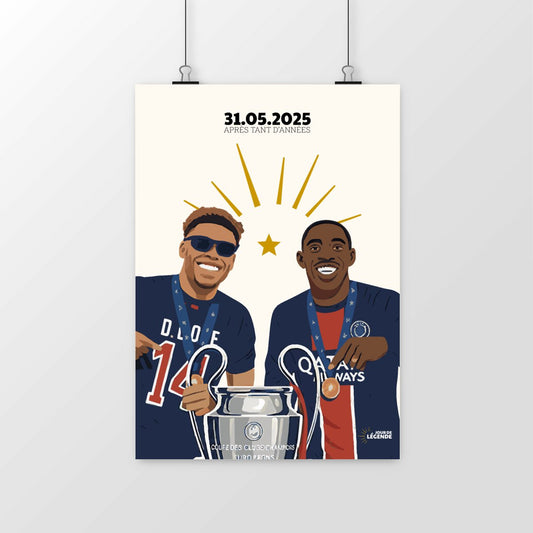 Affiche PSG – Victoire en Ligue des Champions 2025 - "Après tant d’années"